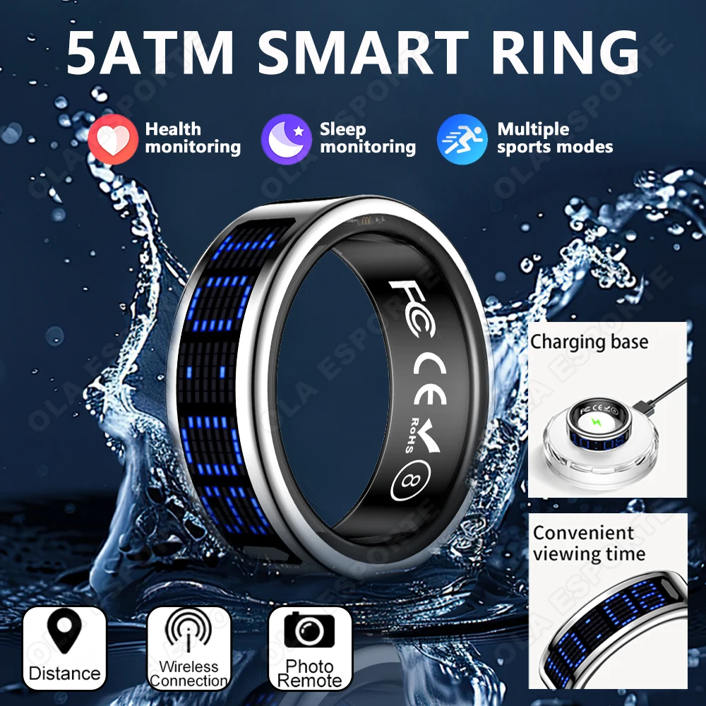 5ATM Waterproof Smart Ring For Men Women Multiple Sports Modes Fitness Rings Heart Rate Sleep Monitoring Pedometer Smartring New
5ATM Waterproof Smart Ring For Men Women Multiple Sports Modes Fitness Rings Heart Rate Sleep Monitoring Pedometer Smartring New