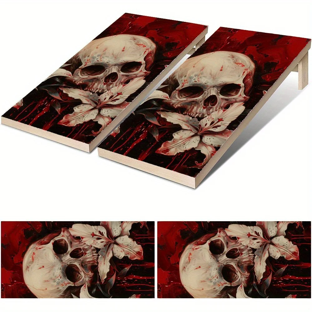 Blood Colored Skull & Flower Waterproof Cornhole Board Vinyl Wraps, PVC Outdoor Game Board Design, Perfect for Sports & Leisure
Blood Colored Skull & Flower Waterproof Cornhole Board Vinyl Wraps, PVC Outdoor Game Board Design, Perfect for Sports & Leisure
