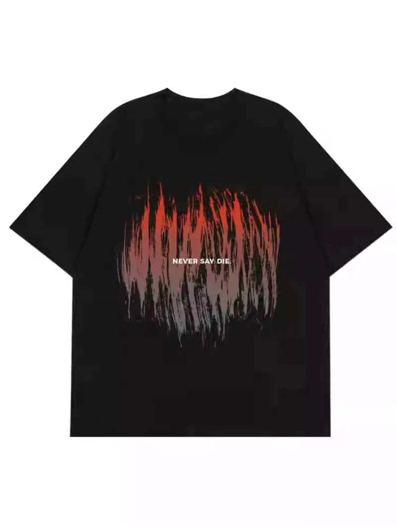 2025 Summer New Flame American Print T-shirt cotton loose and fashionable short-sleeved streetwear for men and women
2025 Summer New Flame American Print T-shirt cotton loose and fashionable short-sleeved streetwear for men and women