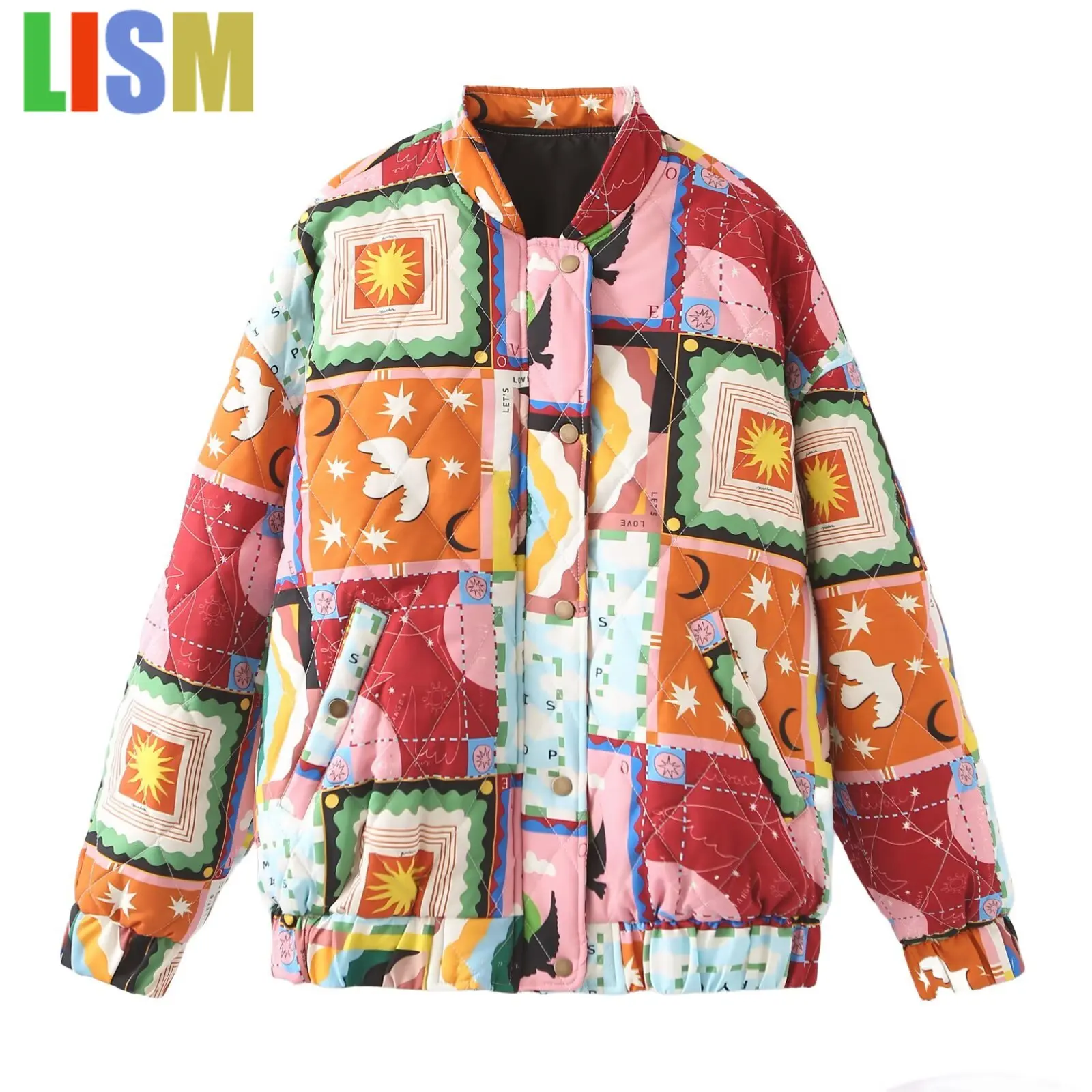 LISM Female jackets WIinter Warm Jacket Simple Retro Printed Casual Coat Women Versatile Loose Jacket Top Quilted Jackets
LISM Female jackets WIinter Warm Jacket Simple Retro Printed Casual Coat Women Versatile Loose Jacket Top Quilted Jackets
