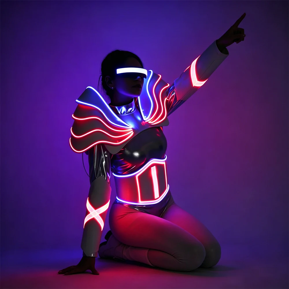 LED Punk Cyber Dance Costume Women's Luminous Technology Party Dress for Bar GOGO Dance Troupe LED Luminous Technology
LED Punk Cyber Dance Costume Women's Luminous Technology Party Dress for Bar GOGO Dance Troupe LED Luminous Technology
