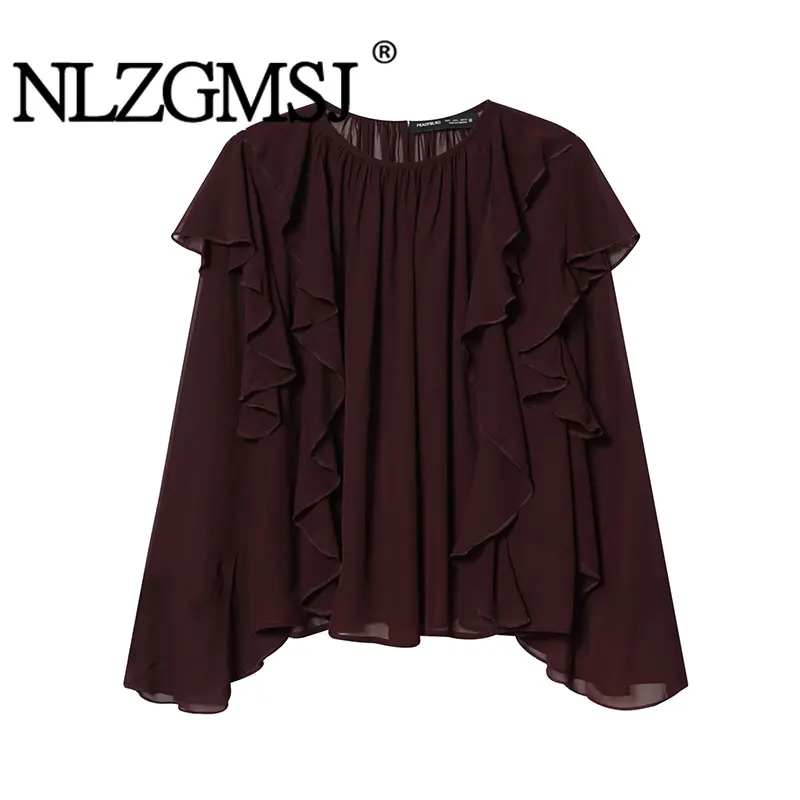 Nlzgmsj 2026 Ruffles Shirts For Women Elegant Long Sleeve See Through Loose Tops New office lady Loose Shirt
Nlzgmsj 2026 Ruffles Shirts For Women Elegant Long Sleeve See Through Loose Tops New office lady Loose Shirt