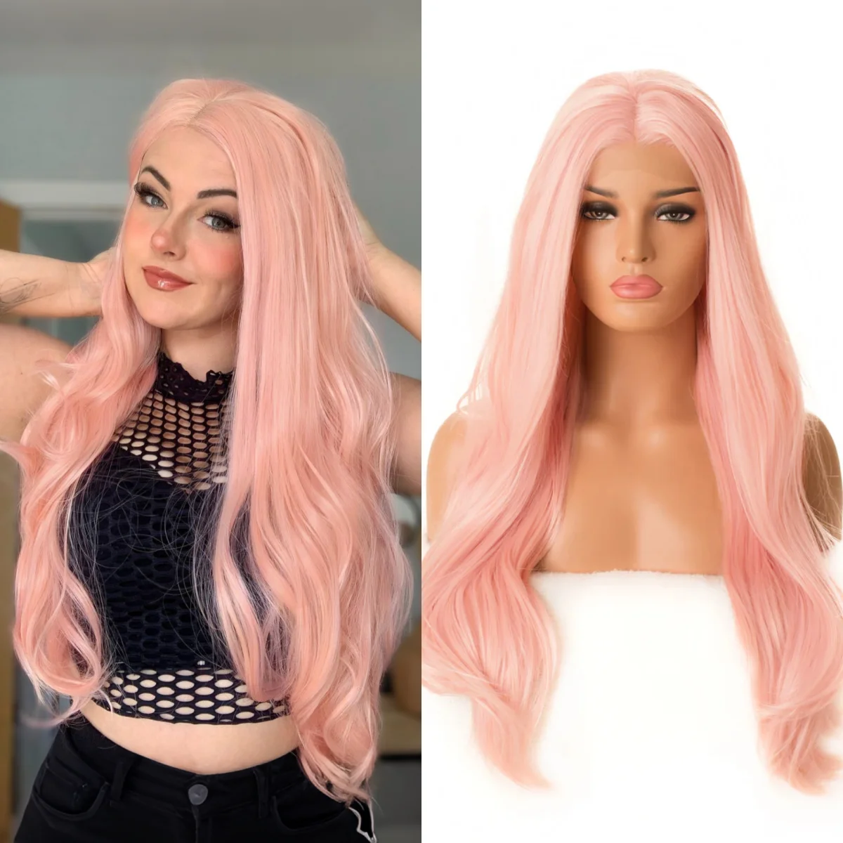 Long Pink Wavy Wig for Women Synthetic Middle Part Layered Natural Wave Curly Light Pink Heat Resistant Fiber Wigs for Party Use
Long Pink Wavy Wig for Women Synthetic Middle Part Layered Natural Wave Curly Light Pink Heat Resistant Fiber Wigs for Party Use