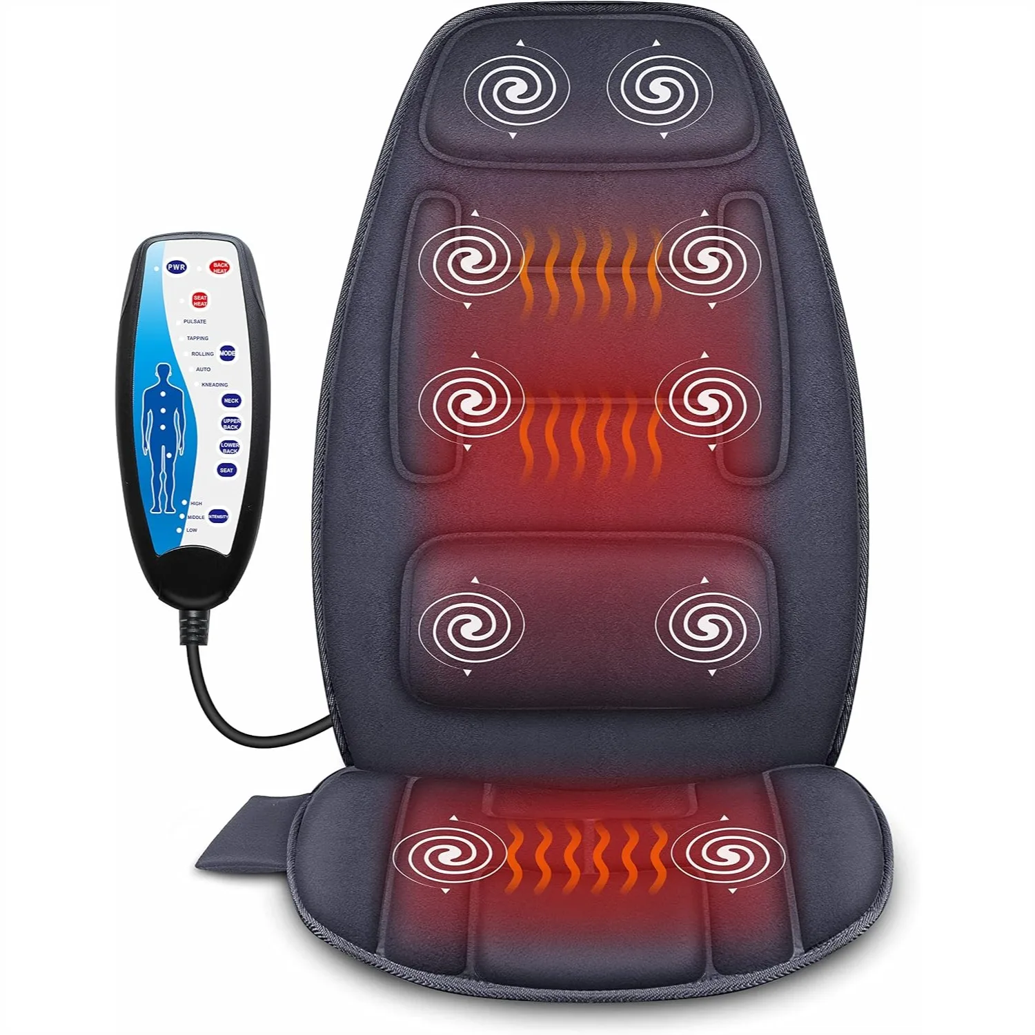 Massage Seat Cushion with Heat, Extra Memory Foam Support in Neck & Lumbar, 10 Vibration Motors, 2 Heat Levels Back Massager for
Massage Seat Cushion with Heat, Extra Memory Foam Support in Neck & Lumbar, 10 Vibration Motors, 2 Heat Levels Back Massager for