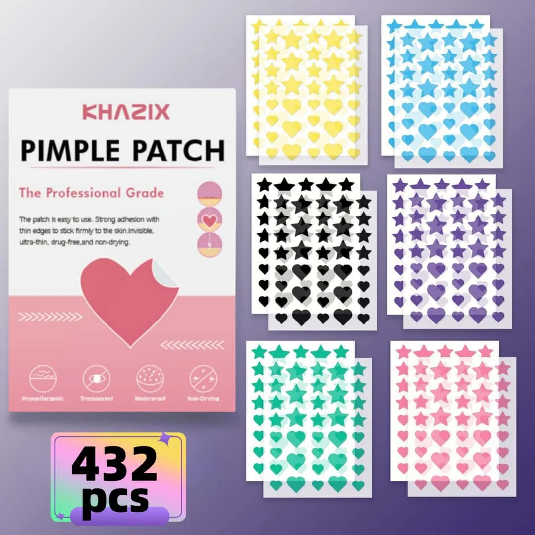 432pcs Star-shaped heart-shaped double-sided acne patches Gentle and non-irritating acne patches that cover acne blemishes
432pcs Star-shaped heart-shaped double-sided acne patches Gentle and non-irritating acne patches that cover acne blemishes