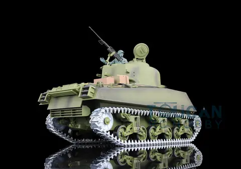 HENG LONG 7.0 Upgraded M4A3 RC Tank 1/16 Scale 2.4G Sherman RTR Remote Control Tank 3898 Metal Tracks Model TH17671