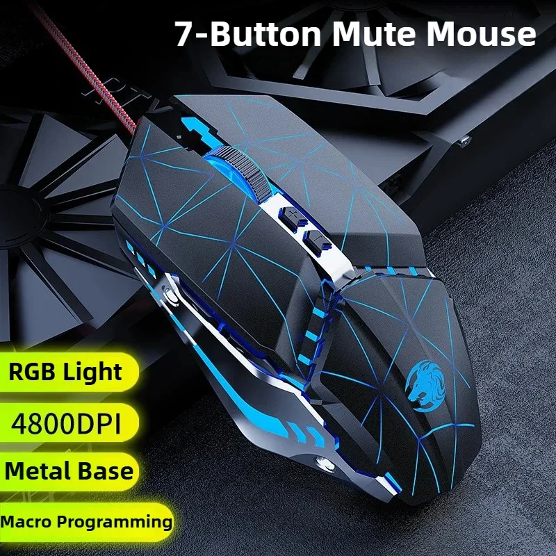 YX110 Ergonomic Wired Esports Gaming 4800DPI Mechanical Macro Definition 6 Button USB Mouse with RGB Lights For PC laptop Gamer
YX110 Ergonomic Wired Esports Gaming 4800DPI Mechanical Macro Definition 6 Button USB Mouse with RGB Lights For PC laptop Gamer