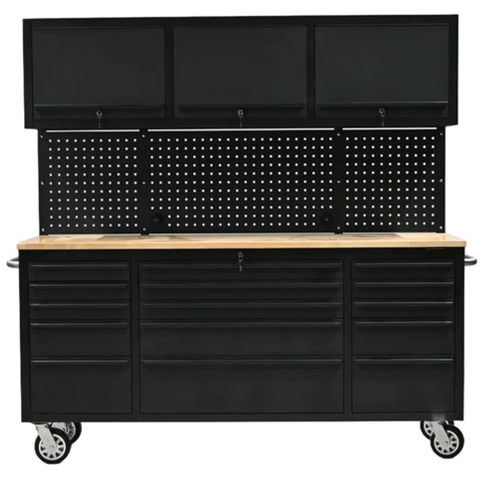 Black Heavy Duty Mobile Workbench With 15 Drawers And 3 Doors Hanging Feature For Tool Storage Cabinets
Black Heavy Duty Mobile Workbench With 15 Drawers And 3 Doors Hanging Feature For Tool Storage Cabinets