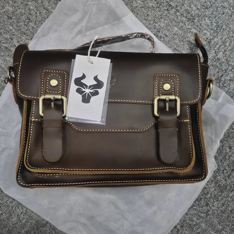 Men Genuine Leather Handbag Large Capacity Crossbody Bag Vintage Travel Male Shoulder Bag
Men Genuine Leather Handbag Large Capacity Crossbody Bag Vintage Travel Male Shoulder Bag