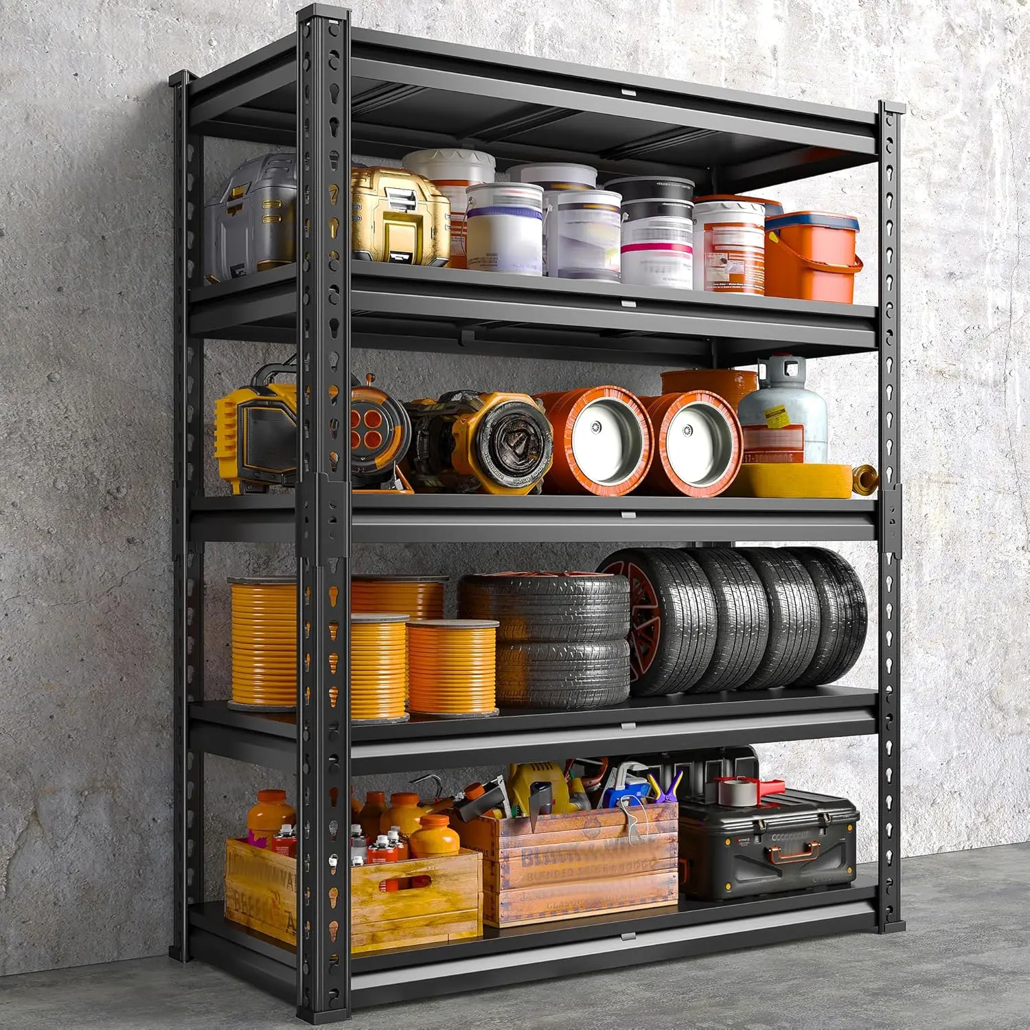 72" H Garage Shelving 5-Tier Heavy Duty Storage Shelves 2000LBS Metal Storage Utility Rack for Commercial Warehouse Pantry Kitch
72" H Garage Shelving 5-Tier Heavy Duty Storage Shelves 2000LBS Metal Storage Utility Rack for Commercial Warehouse Pantry Kitch