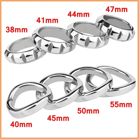 Anillo de acero inoxidable para pene, anillos para retrasar la eyaculación, anillo para pene para erección, castidad masculina, Juguetes sexuales para adultos para hombres, bloqueo de esperma
