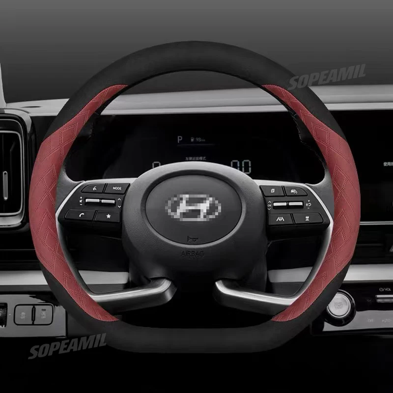 Anti-Slip Microfiber Car Suede Steering Wheel Cover For Hyundai Tucson Santafe Elantra Palisade Solaris Sonata i10 i20 i30 ix25
Anti-Slip Microfiber Car Suede Steering Wheel Cover For Hyundai Tucson Santafe Elantra Palisade Solaris Sonata i10 i20 i30 ix25