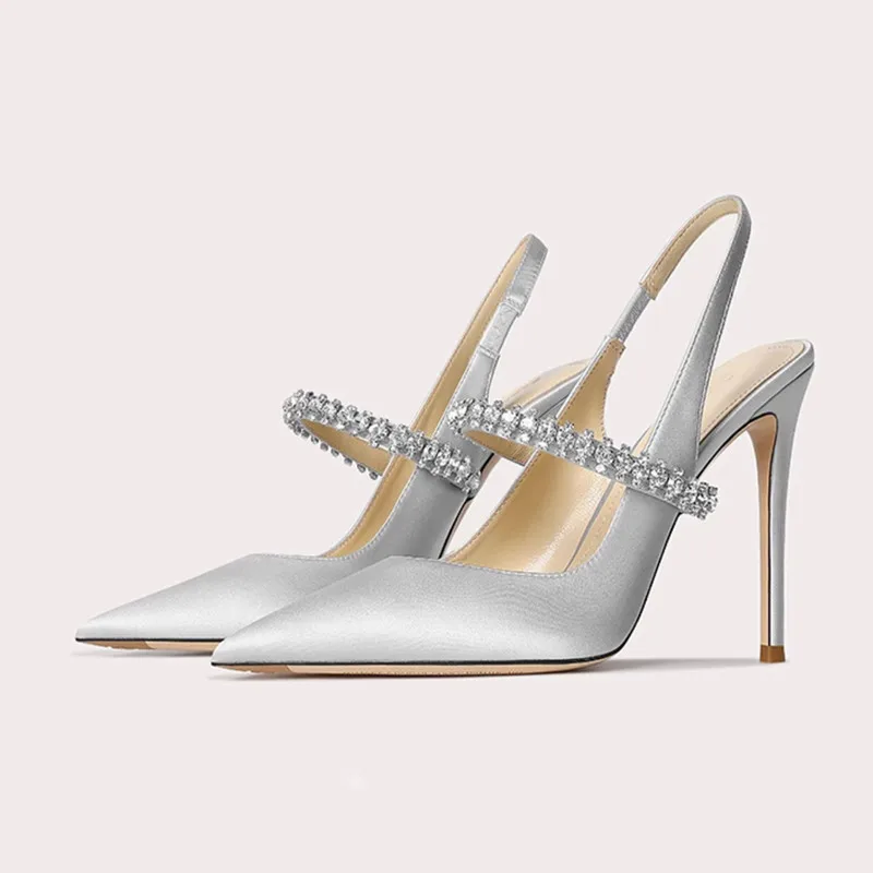 2026 Champagne Satin Rhinestone Slingback Pumps Women Pointed Toe Stiletto High Heels Wedding Bridal Party Evening Dress Shoes
2026 Champagne Satin Rhinestone Slingback Pumps Women Pointed Toe Stiletto High Heels Wedding Bridal Party Evening Dress Shoes