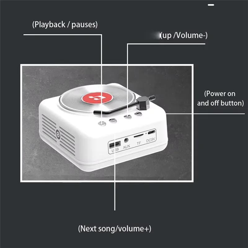 H3 retro vinyl Bluetooth speaker CD player record audio portable light gramophone small gift
H3 retro vinyl Bluetooth speaker CD player record audio portable light gramophone small gift
