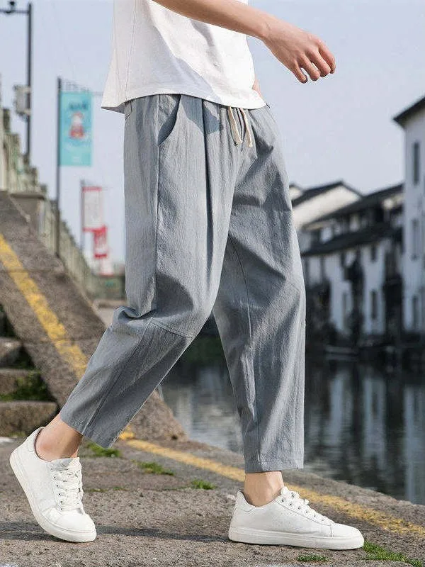 Men's Summer Thin Casual Loose Cotton Linen Sport Pants Trousers Trendy Brand Ice Silk Nine Points Big Size Set Sport Pants
Men's Summer Thin Casual Loose Cotton Linen Sport Pants Trousers Trendy Brand Ice Silk Nine Points Big Size Set Sport Pants