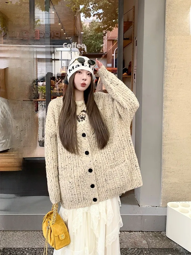 Loose Long Sve Knitted Cardigan Women's Korean Sle Casual Top Button Design Versatile Autumn Outerwear by LUU
Loose Long Sve Knitted Cardigan Women's Korean Sle Casual Top Button Design Versatile Autumn Outerwear by LUU