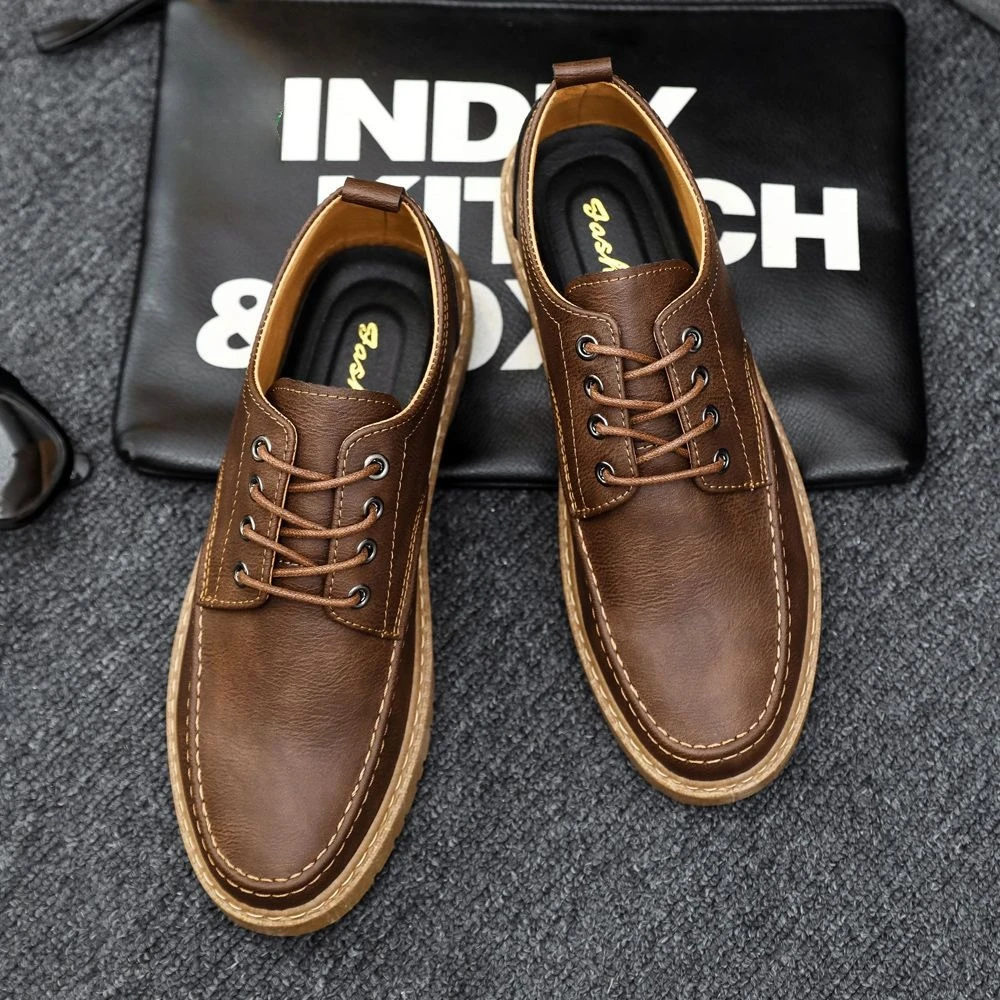 2026 New Men's Korean Style Low Top Black Leather Casual Shoes Waterproof Anti Slip Work Boots Skateboard Shoes PU Upper
2026 New Men's Korean Style Low Top Black Leather Casual Shoes Waterproof Anti Slip Work Boots Skateboard Shoes PU Upper