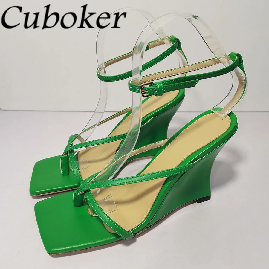 2024 Summer Flip Flops Wedges Heel Sandals Women Ankle Buckle Square Toe Leather Pumps Luxury Brand Sexy High Heel Party Shoes
2024 Summer Flip Flops Wedges Heel Sandals Women Ankle Buckle Square Toe Leather Pumps Luxury Brand Sexy High Heel Party Shoes