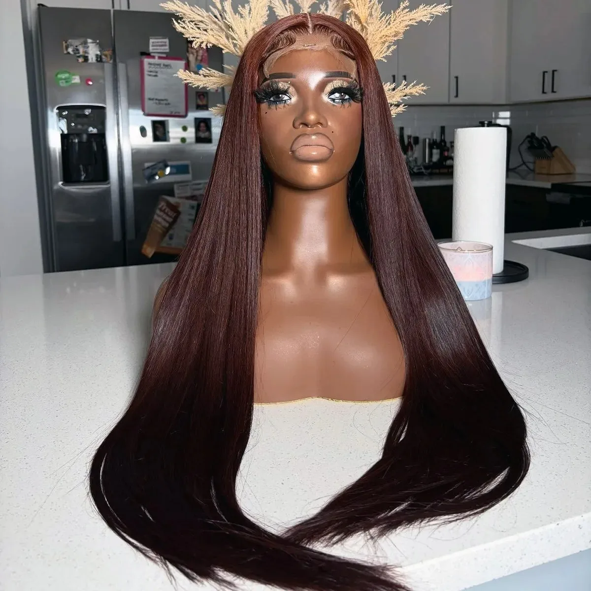 Dark Brown Bone Straight Lace Front Wig PrePlucked 13x4 HD Glueless Pre Plucked Synthetic Hair Daily Party Cosplay For Women
Dark Brown Bone Straight Lace Front Wig PrePlucked 13x4 HD Glueless Pre Plucked Synthetic Hair Daily Party Cosplay For Women