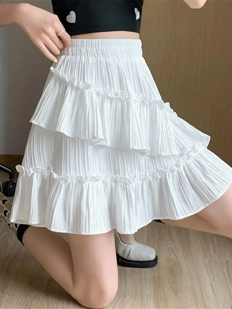 White High Waist Slimming Short Skirt Women's Summer Fashionable Half-length A-line Skirt Versatile Batwing Shape PVC Material
White High Waist Slimming Short Skirt Women's Summer Fashionable Half-length A-line Skirt Versatile Batwing Shape PVC Material