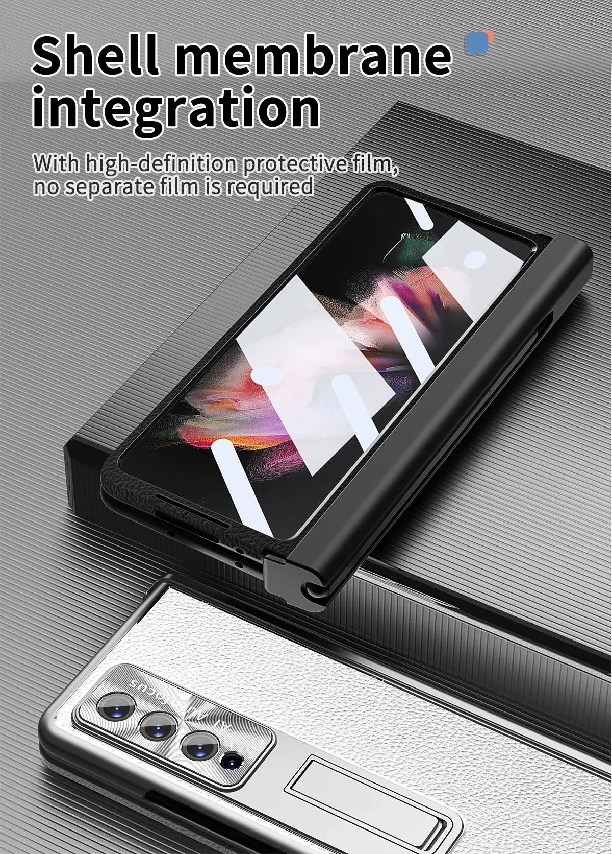 Чехол-подставка из гладкой кожи с магнитными петлями для Samsung Z Fold 3 4 5
Чехол-подставка из гладкой кожи с магнитными петлями для Samsung Z Fold 3 4 5