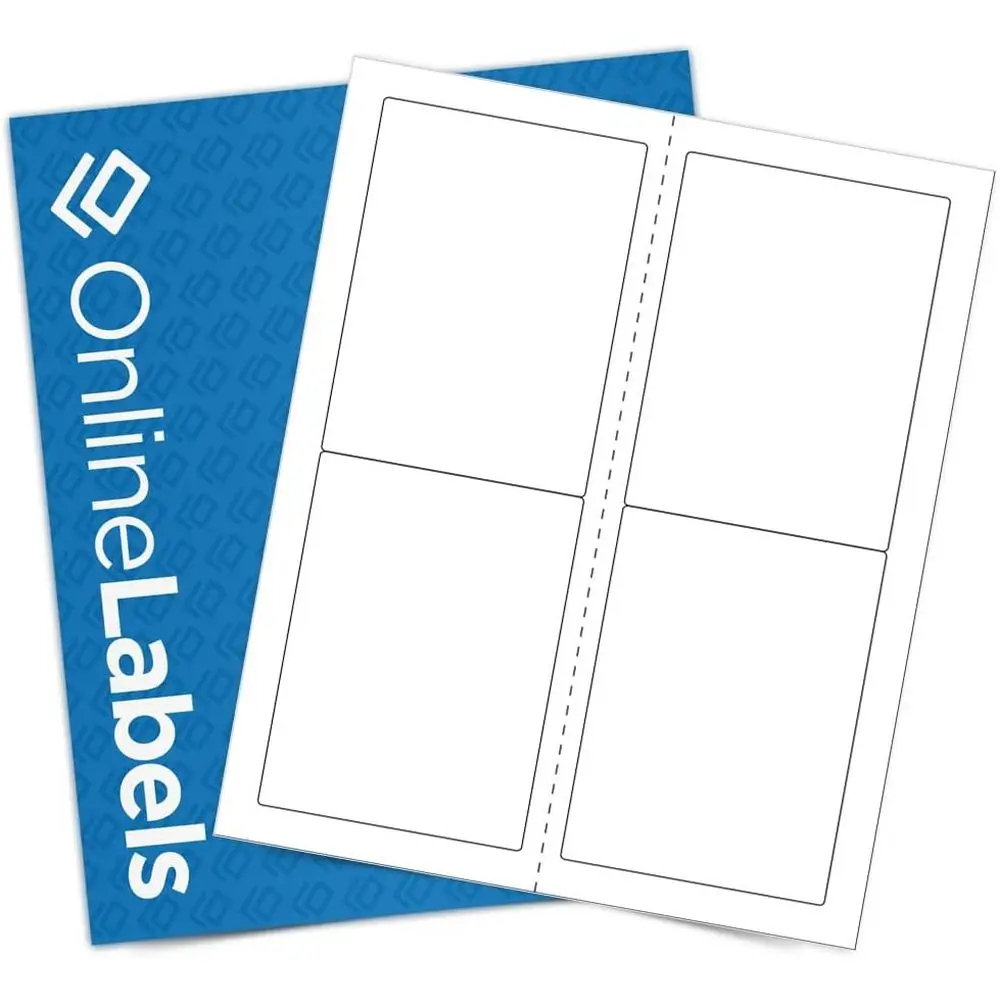 3.5 x 5 Rectangle Mailing, Shipping Labels - Permanent, White Matte - 4-Up - Perforated - Pack of 20,000 Labels, 5,000 Sheets -
3.5 x 5 Rectangle Mailing, Shipping Labels - Permanent, White Matte - 4-Up - Perforated - Pack of 20,000 Labels, 5,000 Sheets -