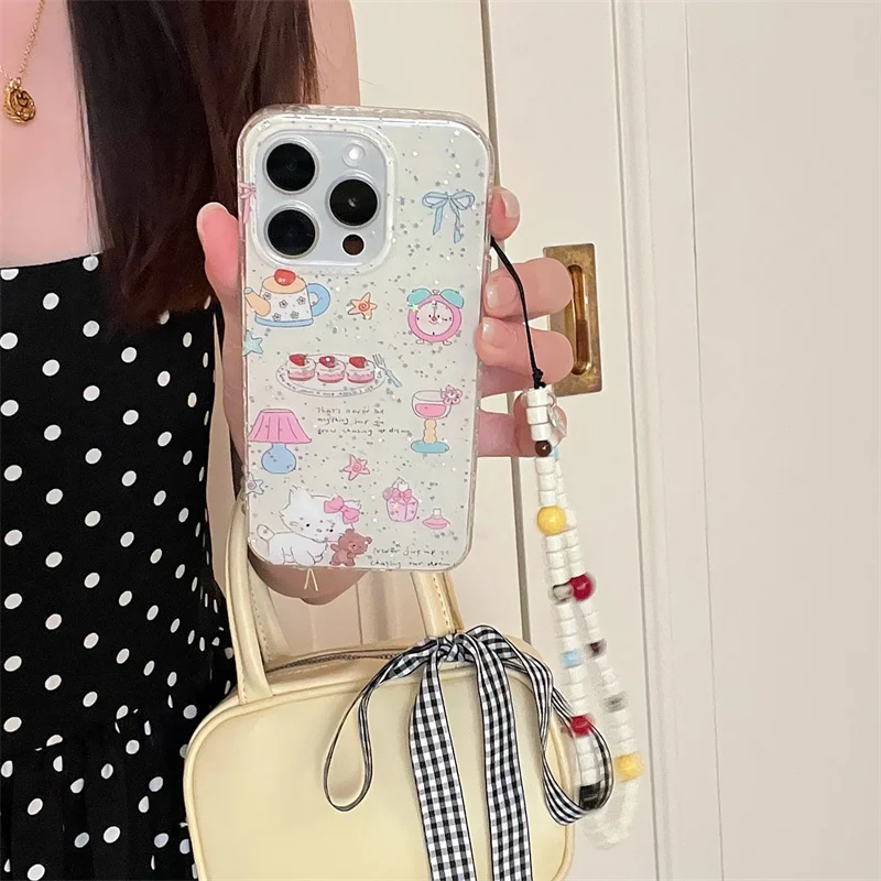Clear Glitter Cute Cat Phone Case For iPhone 16 Pro 15 14 13 Pro Max Cover with Chain Lovely Bowknot Side Frame Shockproof Cases
Clear Glitter Cute Cat Phone Case For iPhone 16 Pro 15 14 13 Pro Max Cover with Chain Lovely Bowknot Side Frame Shockproof Cases