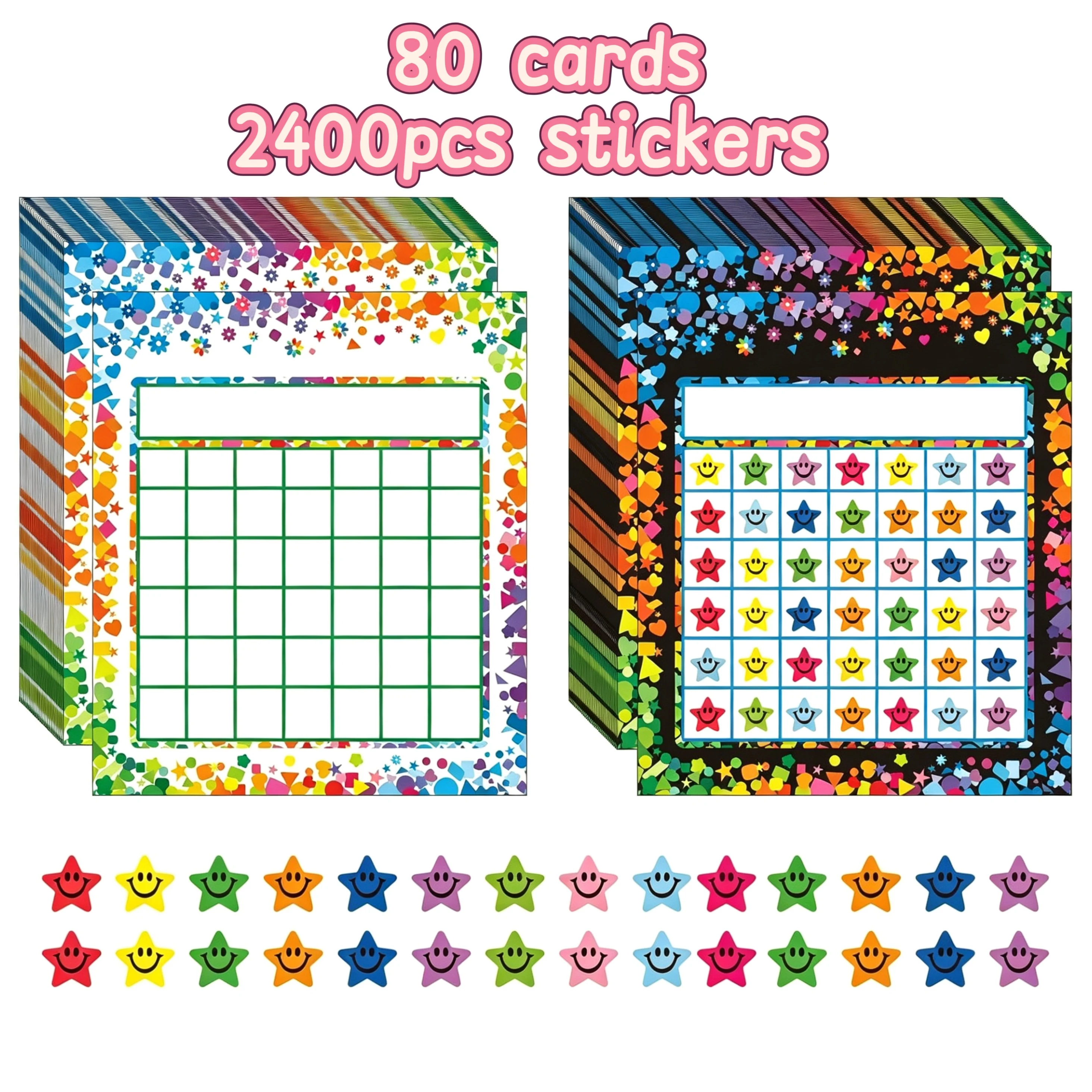 80 Pack Incentive Reward Chart for Kids with 2400 Star Stickers Classroom Behavior Tracking Home School Supplies for Students
80 Pack Incentive Reward Chart for Kids with 2400 Star Stickers Classroom Behavior Tracking Home School Supplies for Students