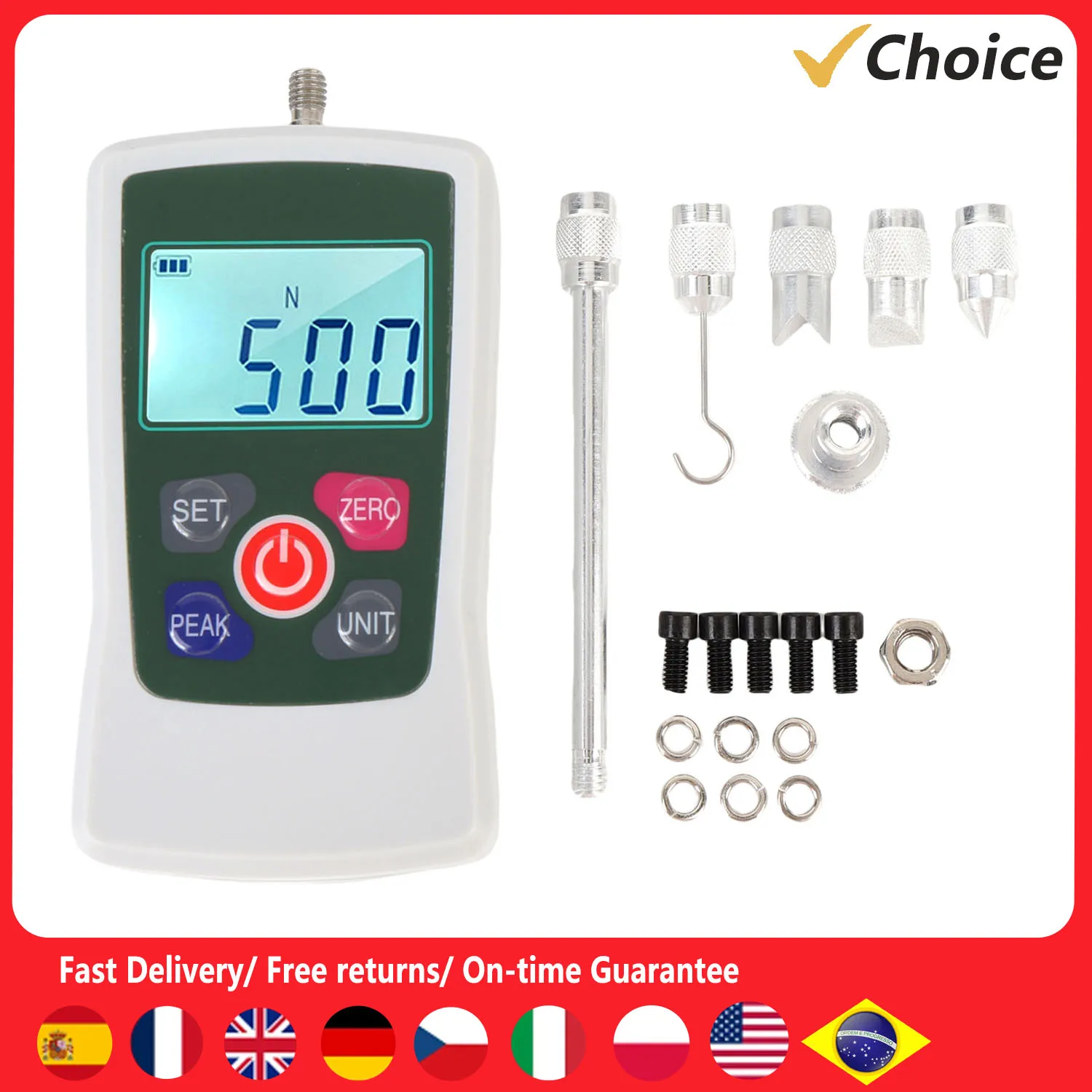 Push Pull Force Tester 50N Digital Force Meter Handheld Push Pull Force Tester 3 Modes 4 Units Backlit Screen Automatic Shutdown
Push Pull Force Tester 50N Digital Force Meter Handheld Push Pull Force Tester 3 Modes 4 Units Backlit Screen Automatic Shutdown