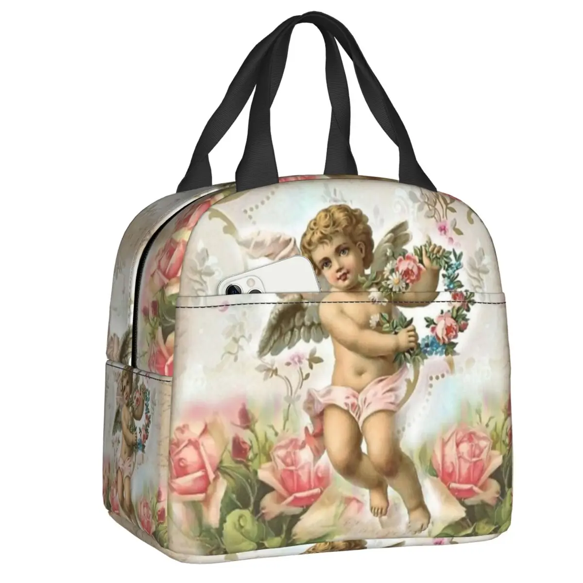 Vintage Rose Victorian Angel Lunch Bag Men Women Cooler Thermal Insulated Lunch Box for Kids School Work Picnic Food Tote Bags
Vintage Rose Victorian Angel Lunch Bag Men Women Cooler Thermal Insulated Lunch Box for Kids School Work Picnic Food Tote Bags