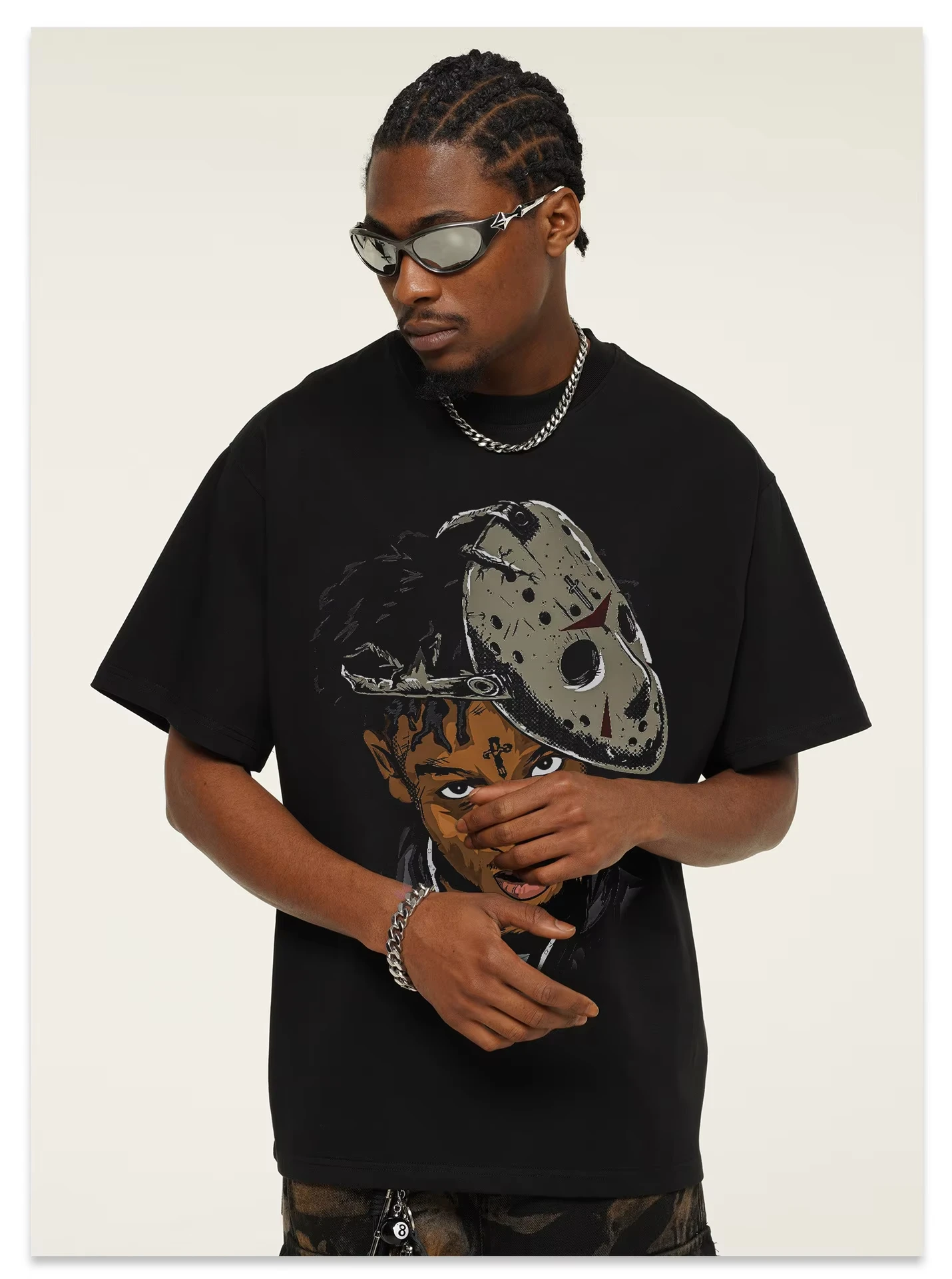 Fashion Hip-hop Printed T-shirt Summer American Retro 100% Cotton Fashion Trend Street Breathable Round Neck Short-sleeved Top
Fashion Hip-hop Printed T-shirt Summer American Retro 100% Cotton Fashion Trend Street Breathable Round Neck Short-sleeved Top