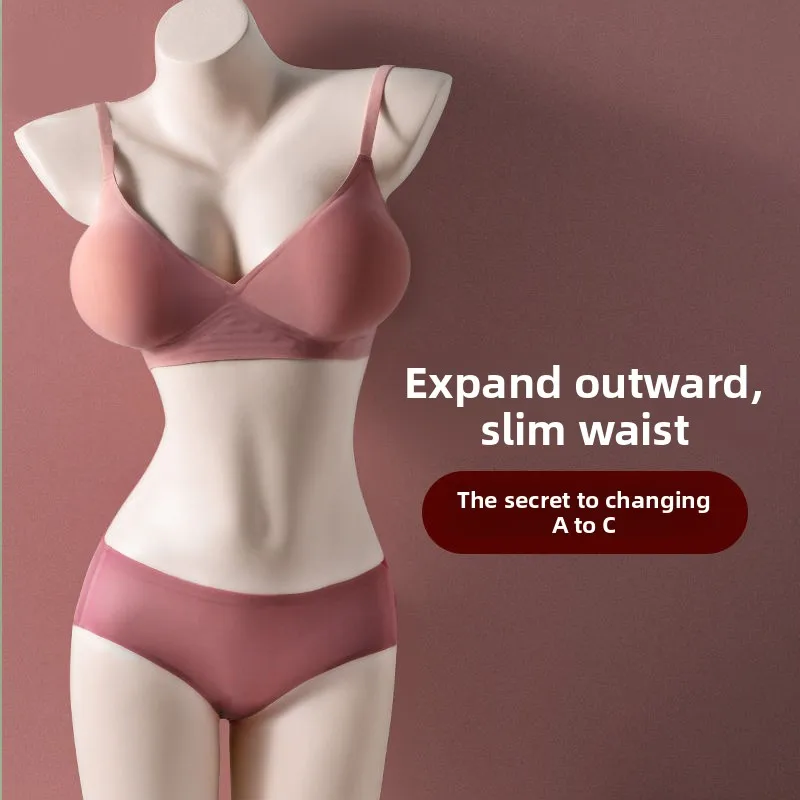 Korean Style Women's Bra Underwear Expansion Gathered Slim Waist Big Chest Illusion Home Clothes /4 Cup with Steel Ring
Korean Style Women's Bra Underwear Expansion Gathered Slim Waist Big Chest Illusion Home Clothes /4 Cup with Steel Ring