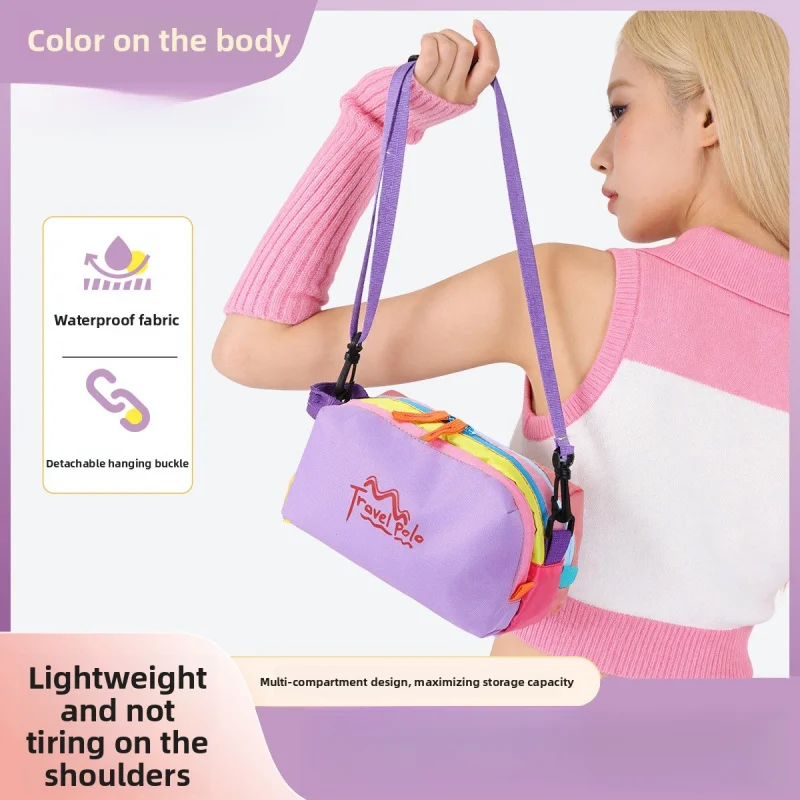 Outdoor portable color-blocking storage bag, dopamine sports small chest bag, cosmetic and toiletry bag, shoulder bag
Outdoor portable color-blocking storage bag, dopamine sports small chest bag, cosmetic and toiletry bag, shoulder bag