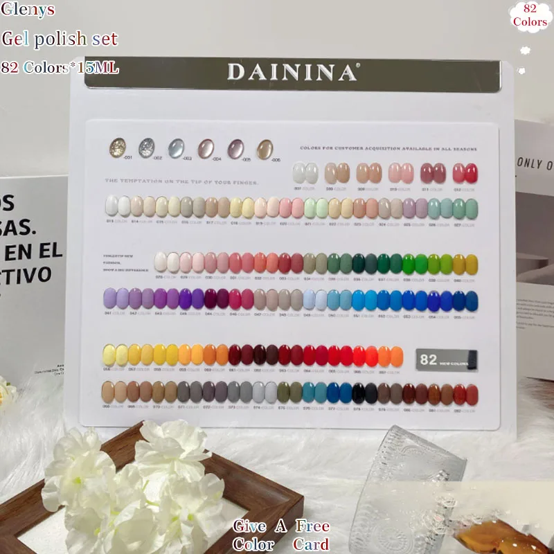 Glenys 82 color nail polish glue popular whitening immersion gel color matching card factory direct sales nail salon varnish set
Glenys 82 color nail polish glue popular whitening immersion gel color matching card factory direct sales nail salon varnish set