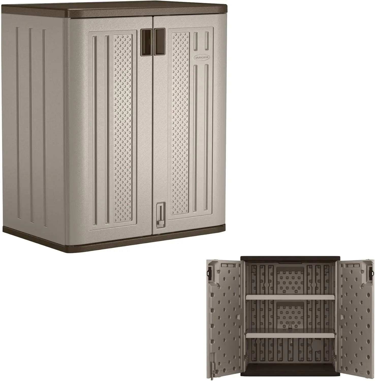 Garage Storage Cabinet - 9 Cu.Ft. Lockable 2-Shelf Organizer for Tools & Supplies, Durable Resin, Platinum
Garage Storage Cabinet - 9 Cu.Ft. Lockable 2-Shelf Organizer for Tools & Supplies, Durable Resin, Platinum