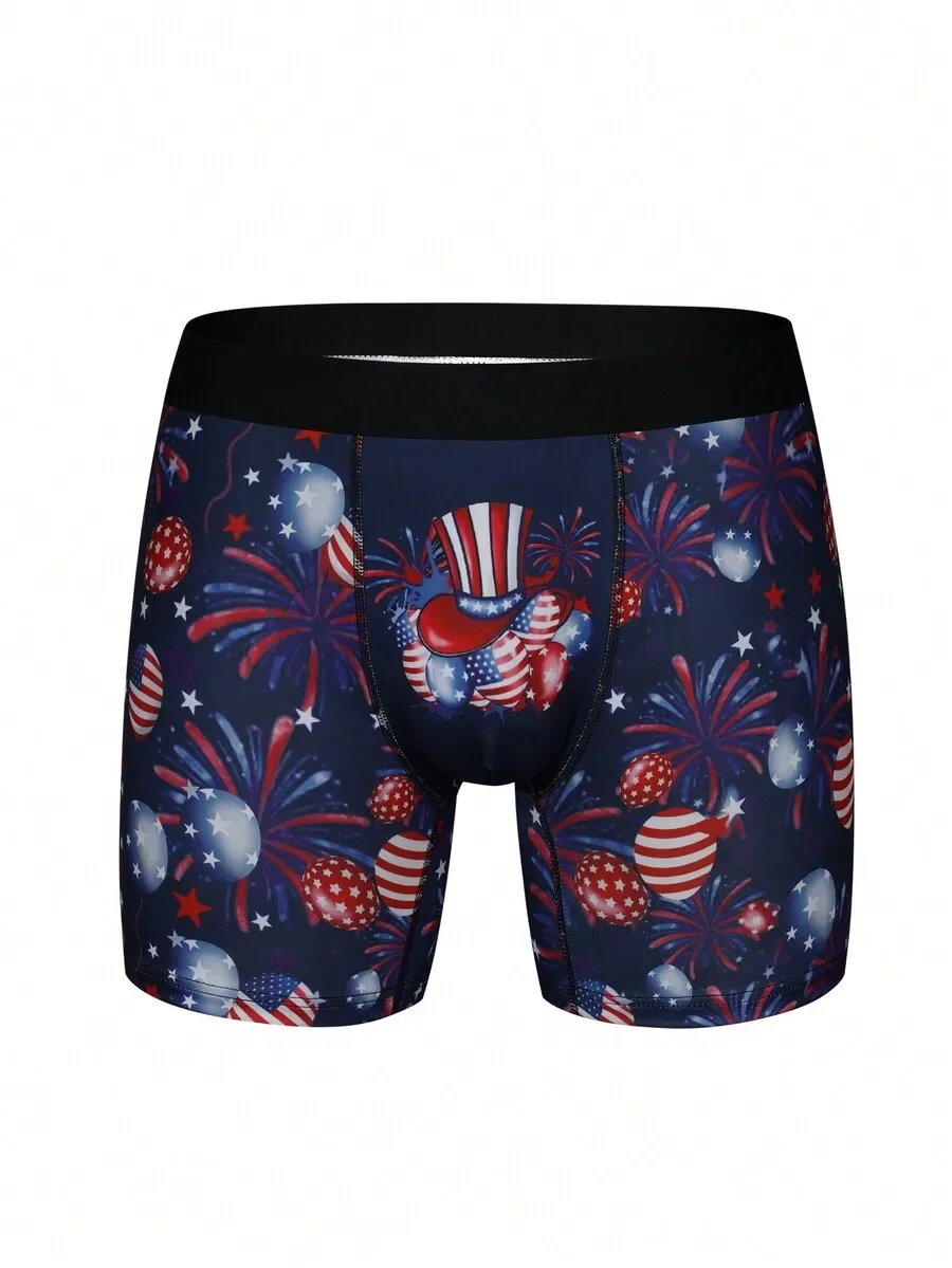 Mens Patriotic Fireworks Print Boxer Shorts With American Flag Design
Mens Patriotic Fireworks Print Boxer Shorts With American Flag Design