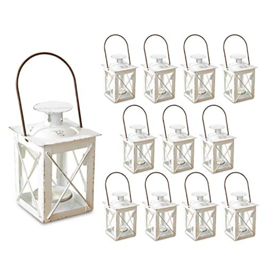 Decorative Lanterns Set of 12 Luminous Metal Lantern Candle Holders for Wedding Home Decor and Party 4.5" H 6.5" H with Handle
Decorative Lanterns Set of 12 Luminous Metal Lantern Candle Holders for Wedding Home Decor and Party 4.5" H 6.5" H with Handle