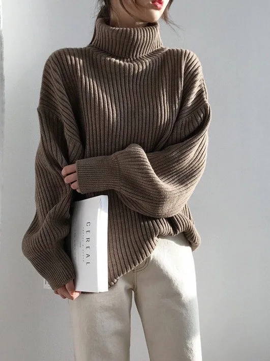 Retro Japanese Sle High Collar Striped Knitwear Women's Spring Autumn Loose Overhead Sweater Comfortable Casual Outerwear
Retro Japanese Sle High Collar Striped Knitwear Women's Spring Autumn Loose Overhead Sweater Comfortable Casual Outerwear