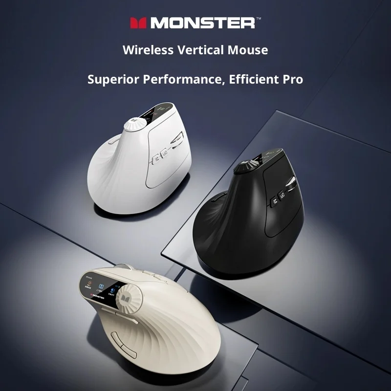 Monster M2 Max Ergonomic Vertical Wireless Mouse Dual Mode Multifunctional Knob Design Business Office Mute Mice with Display
Monster M2 Max Ergonomic Vertical Wireless Mouse Dual Mode Multifunctional Knob Design Business Office Mute Mice with Display