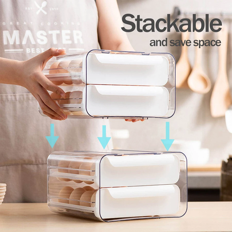1pc refrigerator egg storage box, kitchen storage and organization, large capacity drawer-style egg box
1pc refrigerator egg storage box, kitchen storage and organization, large capacity drawer-style egg box