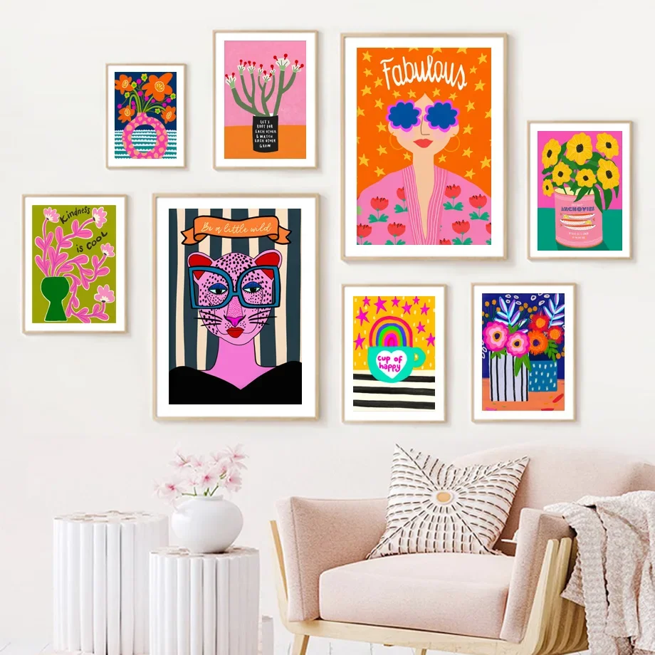 Leopard Lady Colorful Flower Rainbow Cup Wall Art Canvas Painting Nordic Posters And Prints Wall Pictures For Living Room Decor
Leopard Lady Colorful Flower Rainbow Cup Wall Art Canvas Painting Nordic Posters And Prints Wall Pictures For Living Room Decor