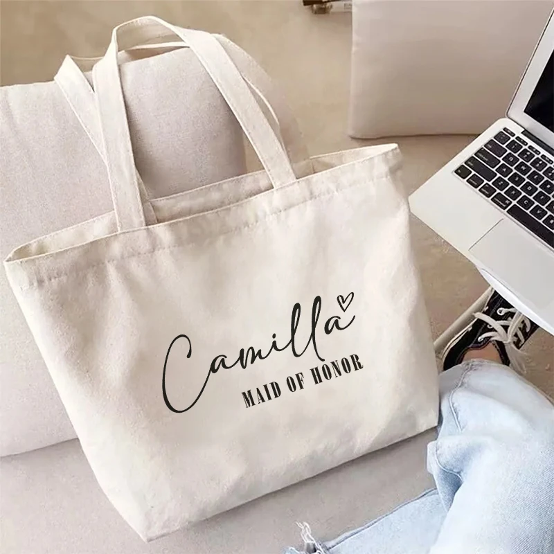 Maid of Honor Personalized Canvas Tote Bag 4 S30328fbc5f4141488e980ecd9f272113E