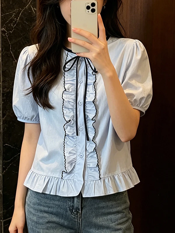 Large Size Women's Summer New Design Embroidery Wood Grain Short Sleeve round Neck Shirt Color Block Commute Style Korea...
Large Size Women's Summer New Design Embroidery Wood Grain Short Sleeve round Neck Shirt Color Block Commute Style Korea...