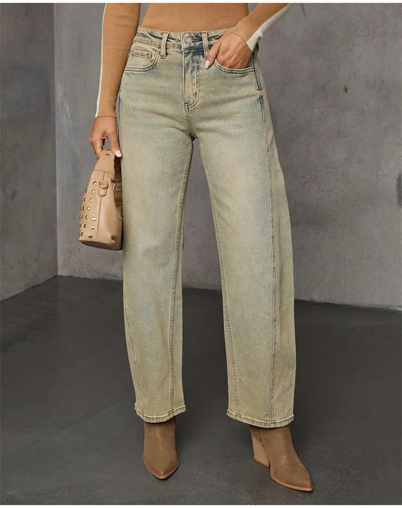 Spring/Summer 2025 Retro Street Women's Jeans Casual And Simple Straight-Leg Trousers Versatile Elastic And Slimming Women's
Spring/Summer 2025 Retro Street Women's Jeans Casual And Simple Straight-Leg Trousers Versatile Elastic And Slimming Women's