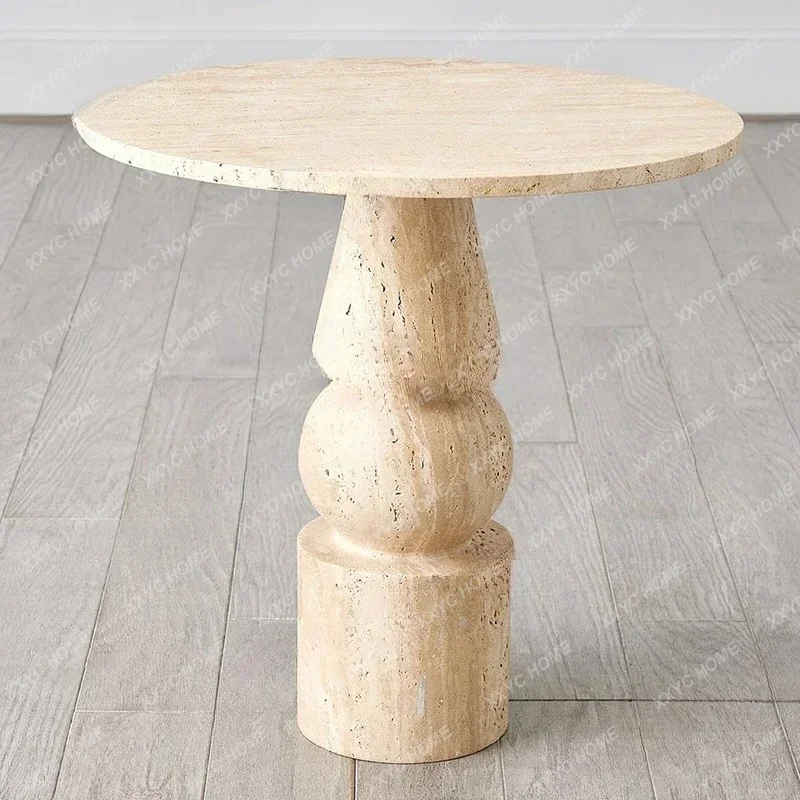 Natural travertine edge design light luxury living room home sofa corner art creative round side table
Natural travertine edge design light luxury living room home sofa corner art creative round side table