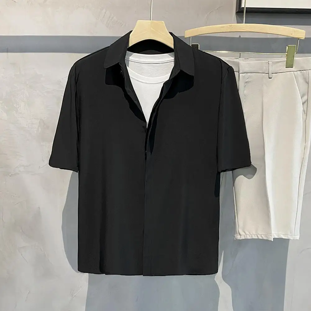 Men Formal Shirt Stylish Men's Ice Silk Cardigan with Hidden Buttons for Casual Business Office Wear Short Sleeves Loose Fit
Men Formal Shirt Stylish Men's Ice Silk Cardigan with Hidden Buttons for Casual Business Office Wear Short Sleeves Loose Fit