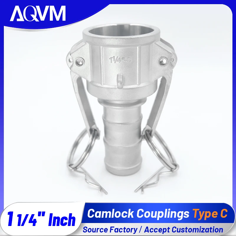 Camlock Type C DN32 1-1/4 Inch SS304 Fire Pump Coupling High Flow Irrigation Hose Industrial Hydraulic Adapter Fittings
Camlock Type C DN32 1-1/4 Inch SS304 Fire Pump Coupling High Flow Irrigation Hose Industrial Hydraulic Adapter Fittings