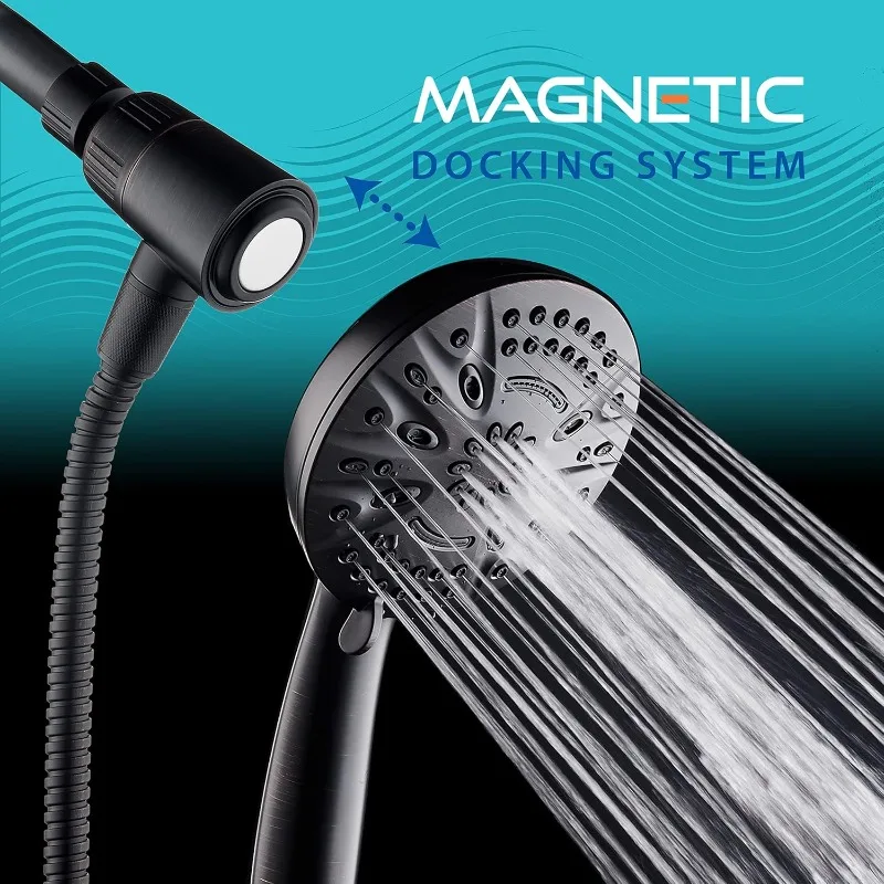 New Magnetic Guidance Docking System - High-Pressure 8-setting Handheld Shower Head with Giant 5 inch Face
New Magnetic Guidance Docking System - High-Pressure 8-setting Handheld Shower Head with Giant 5 inch Face