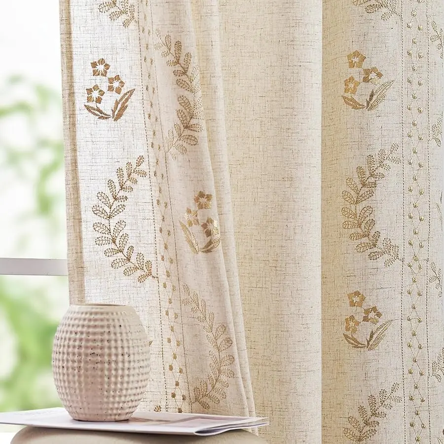 Belrose Linen Curtains for Bedroom Floral Curtains 84 Inch Length Linen Blend Beige Embroidered Drapes Farmhouse Flower Patterne
Belrose Linen Curtains for Bedroom Floral Curtains 84 Inch Length Linen Blend Beige Embroidered Drapes Farmhouse Flower Patterne