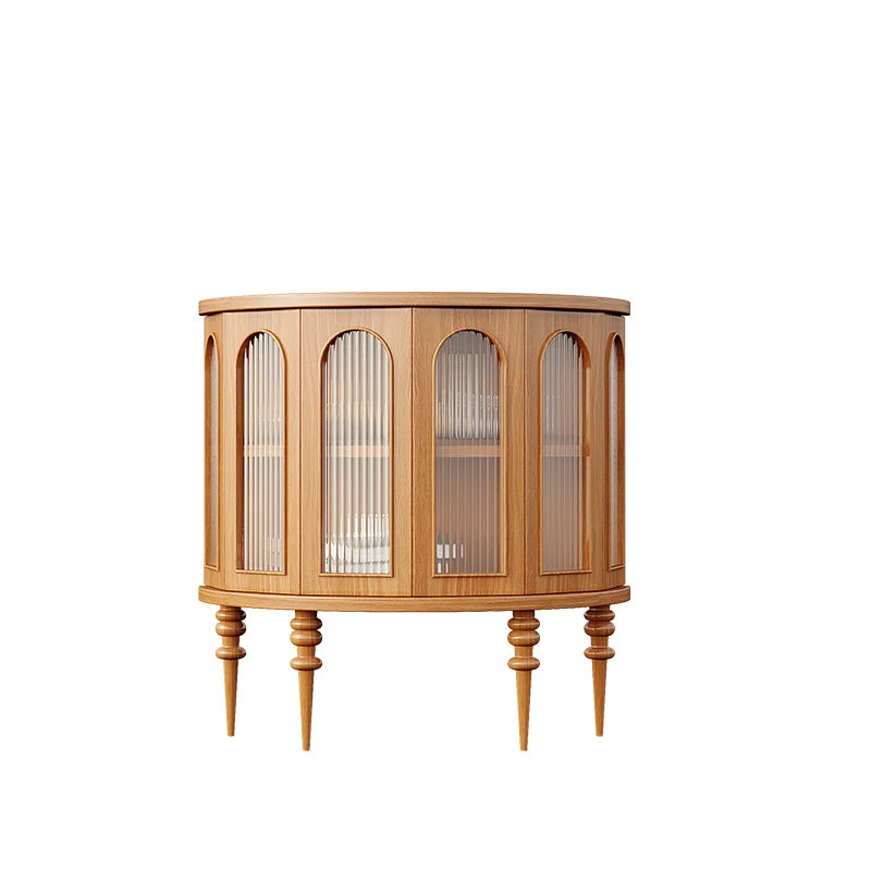 French medieval retro solid wood side cabinet glass semi-round entrance wall decorative cabinet
French medieval retro solid wood side cabinet glass semi-round entrance wall decorative cabinet